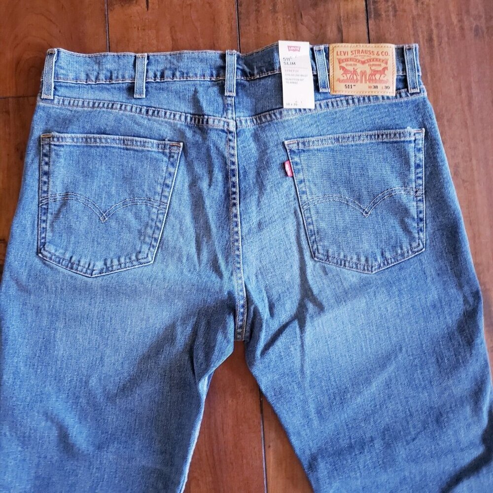 Levis 511 Jeans Women's 38 x 30 Blue Denim Slim Fit Mid-Rise Stretch Soft NWT - Picture 10 of 15